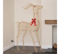 2m Light up Gold Twist Standing Christmas Stag 1000 Warm White LEDs