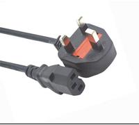 2m long 3 pin kettle lead Computer and laptop UK plug PC Monitor Tv Power cord black