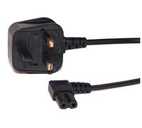 2M Mains Power Cable 3 Pin UK Plug to Right Angled 90° IEC C7 Figure 8 for Samsung, Philips,Toshiba, LG,Sony,Panasonic LED Flat TV