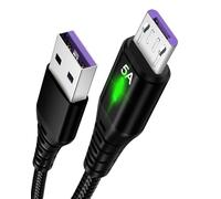 2M Micro USB Cable, Micro USB to USB-A 2.0 Charging Cable, 480Mbps Hight-Speed Transfer, 5A Fast Charging, Pilot Lamp, Android Charger Cable for Samsung, LG, Nokia, Xbox,HTC,Sony, Kindle Fire