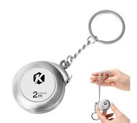 2m Mini Tape Measure Keyring, Soft Fiberglass Retractable Measuring Tape, Compact Portable Keychain Ruler for Sewing, Body Measurement, DIY Crafts & Everyday Use, Silver