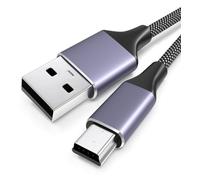 2M Mini USB Cable Compatible with TI 84 Plus CE,PS3 Controller Charger | Mini USB to USB2.0 480Mbps Nylon Braided Charging Cable for Camrea,Gopro,Dash Cam,Hard Drive,GPS,Blue Yeti Microphone,MP3/MP4