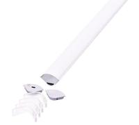 2m Mounting Kit with Diffuser for LED Strip Corner 2000x20.3x30mm Silver VT-8105