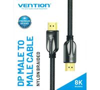 2M Nylon Braided Vention DP DisplayPort 1.4 Male to Male Cable 8K@60Hz 4K@120Hz