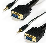 2M Pc Laptop To Tv Cable Vga Svga 15 Pin & Integral 3.5mm Stereo Male Plug