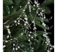 2M Pearl Bead Garland String for Christmas Decoration, Transparent White Plastic, Elegant European Style for Festive Ambiance and Seasonal Home Ornamentation (B)