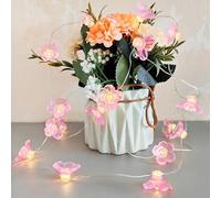 2M Pink Cherry Blossom Fairy Lights with 20 LED,Battery Operated Flower String Lights for Bedroom Decor,Indoor Spring Christmas Decorations,Romantic Gift for Girls Room,Wedding,Party (Pink B, 2Pack)