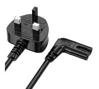 2M Power Cable Compatible with Samsumg TV, Mellbree Quality Safe Right Angle Suitable for Awkward Space Figure 8 Power Cable Compatible with Samsung, LG, Panasonic TV Black