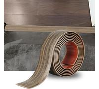 2M PVC Floor Transition Strip Laminate Floor Cover Strips Self Adhesive PVC Floor Door Divider Strip Flat Laminate Profile Flooring Edge Trim Joining Strip Door Bar(7.6cm,Dark Brown Wood Grain)