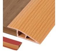 2M PVC Rubber Wheelchair Ramp Self Adhesive,Threshold Reducer,Door Floor Threshold Transition Strip,Butt Up Threshold-Moldings Trim for Doorways Carpet Floor Tile Edge(Yellow Wood Grain,1.5cm)