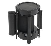 2M Retractable Queue Barrier Belt - Rope Post Mounted Retractable Tape Strap for Queue Control(Black)