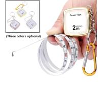 2M Retractable Tape Measure Keychain with ABS Chrome-Plated Shell, Stainless Steel Ruler, Clear Two-Color Markings, Pocket Mini Size(Silver)