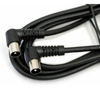 2M Right Angled Aerial Cable - Plug To Male Coaxial Lead - Tv Wall Extension