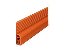 2M/Roll TPE Flexible Sliding Door Bottom Sealing Strip, Cuttable Weather Stripping for Doors, Draught Excluder with Soundproofing Chambers, Orange/Dark Gray/White/Transparent(Orange)