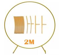 2M Round Balloon Arch Frame Wedding Backdrop Display Stand Gold