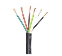2m RVV Electric Cable 2/3/4/5/6/7/8 Cores 26/24/22/20/18AWG Control Signal Wire Copper Insulated Sheathed PVC(6Coeres 2Meters,24 AWG)