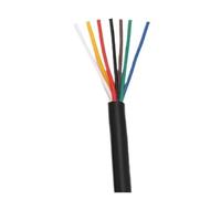2m RVV Electric Cable 2/3/4/5/6/7/8 Cores 26/24/22/20/18AWG Control Signal Wire Copper Insulated Sheathed PVC(7Coeres 2Meters,24 AWG)