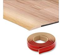 2M Self-Adhesive Floor Transition Strips Carpet Trim Strong Adhesive, Ideal for Carpet, Laminate, and Tile Thresholds, Doorways, and Edging (Supports 3-6mm Height Difference, Light Maple Wood Grain)