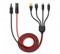 2M Solar Panel Adapter Cable, 4-in-1 Solar Cable to XT60, DC5521, DC7909, Anderson Connector Cables, Waterproof 14AWG Copper PV Cables for Portable Power Stations, Solar Generators & PV Systems