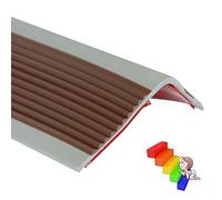 2m Stair Edge Protector, L-Shape Step Edge Trim Strips, Non-slip Stair Nose Edging, Self-Adhesive PVC Stair Edge Trim, Waterproof Wear Resistant Stair Edge Nose Trim for Stair Steps(coffee gray)