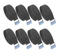 2m Tie-down Straps, 8 Pcs Short Ratchet Straps with Clamps, Adjustable Securing Straps with Buckles, Fastening Belts for Bike Racks/Car/Bicycle/Hand Truck/Motorcycle/Luggage (Grey)