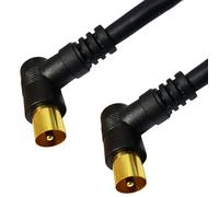 2M Tv Aerial Coaxial Cable Right Angle Coax Male To Plug Lead Gold Connectors