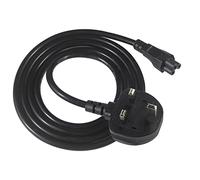 2M UK 3-Pin Mains Plug to IEC C5 Cloverleaf Socket Power Cord,1.0mm² Thickened Conductor Replacement Laptop Charger Lead, 13A Fuse 250V AC Heavy Duty Power Cable for Home Office Electrical Appliances