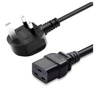 2m UK 3 Pin Plug to IEC 320 C19 Power Cable Computer Power Cord, Heavy