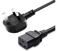 2m UK 3 Pin Plug to IEC 320 C19 Power Cable Computer Power Cord, Heavy Gauge Power Cable for PDUs and Network Equipmen