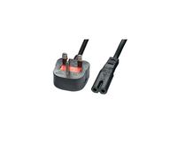 2m UK Mains Plug to C7 Figure Fig 8 Power Cable 240V Transformer Charger Lead