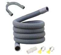 2M Universal Washing Machine & Dishwasher Drain Hose Extension Kit - Includes Connector, Clamps, U-Bracket, and Extendable Hose