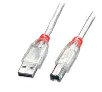 2m USB 2.0 Cable Type A / B, Transparent