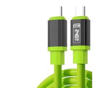 2M USB cable with display - USB 4 cable with led display, Bold 240W liquid silicone phone data ca-ble, intelligent flash charging, high-power fast charging, Usb/TypeC char-ging ca-ble (Green)