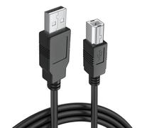 2M Usb Printer Cable,USB 2.0 Type A to Type B,Works with HP/Dell/Epson/Canon/Lexmark/Xerox/Samsung/Western Digital/Buffalo/Transcend/WD/Seagate/Clickfree/LaCie- USB A Male to B Male Lead (Black)