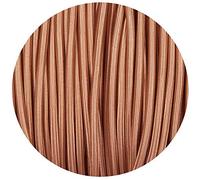 2M Vintage 2 Core Round Cable Fabric Cloth Covered Electrical Wire, 6.56FT 2 Conductors 18 Gauge Textile Electric Cable Wire Coated in Italian Coloured for Lighting DIY Project (Rose Gold)