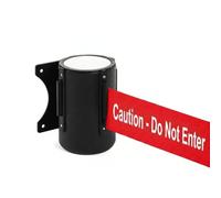 2M Wall Mounted Retractable Barrier, Pull Out Queue Belt Barrier Safety Tape Cordon (No Entry)