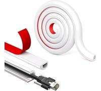 2M White Cable Trunking Self Adhesive Flexible Wire Covers Cable Management Trunking Neat Side Opening Wire Hider for Wires on Wall Floor Wire Trunking to Hide Wires for Electric Cables