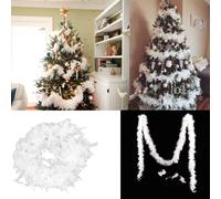 2m White Feather Garland Christmas Tree Party Wedding Boa Ribbon Festival Decor