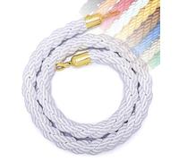 2M White Queue Barrier Rope with Hook - 11 Colors for Event Crowd Control Hotel Safety Post Dividers and Queue Management Solutions