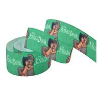 2m x 22mm Wide Green Jungle Book Mowgli & Blue for Personalised Birthday Cake Decoration Ribbon Decorating Ideas for Present Gift Wrap Bows Toppers or Wrapping Box Bags Cards Art Craft