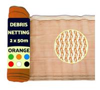 2m x 50m Garden Debris Scaffold Netting, High GSM/UV Protection Fence Windbreak Mesh Sheets (Orange)