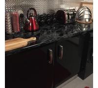 2m X 67.5cm ROLL GLOSSY BLACK STICKY BACK PLASTIC SELF ADHESIVE VINYL FILM DCFIX