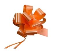 2m x 80cm White Dot Cellophane Wrap (folded). Including 1 x (Orange) 50mm Pull Bow. Florist Quality / Bouquet / Gift / Basket Wrapping. (Orange)