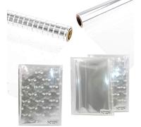 2m x 80cm White Dot Clear Cellophane (Folded) Florist Clear Wrap Hamper Flowers/Bouquet Gift Wrapping by Accessories Attic (Clear)
