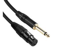 2M XLR to 1/4 Jack Microphone Lead, 3Pin XLR Female to 6.35mm Jack TS Mono Mic Lead Mic Cord Microphone Cable Audio Cable for Speakers Dynamic Microphone Mixer Audio Sound Consoles Power Amplifier