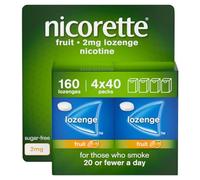 Nicorette Fruit 2mg Lozenge, 80 Lozenges (2 x 40 Packs), Effective and Discreet Quit Smoking Aid for Cigarettes, Nicotine Lozenges with Dual-Layer Fruity Flavour Release