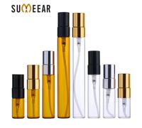 2ml 3ml 5ml 10ml Sample Spray Bottle Portable Brown Transparent Glass Perfume Bottle Atomizer Container Travel Women Perfume Transparent Black