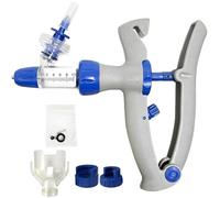 2ml/5ml/10ml Adjustable Livestock Continuous Syringe Animal Injector Gun Veterinary Precision Injection for Cattle Goat Pig(A,10ML)