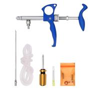 2ml Animal Continuous Syringe Veterinary Chicken Vaccine Injection Dosing Device 0.75ml/1ml/2ml Veterinary Metal Feeding Gun(1ml)