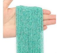 2mm 180pcs Natural Amazonite Stone Beads, Songxi Small Faceted Round Loose Gemstone Beads for Jewelry Making, DIY Art and Craft, Bracelet for Necklace